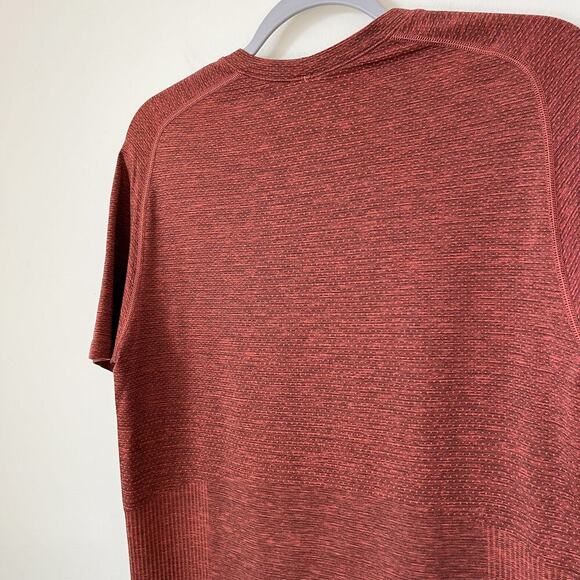 Lululemon Metal Vent Tech Short Sleeve Shirt Red Medium Athletic Training Run - Picture 6 of 11